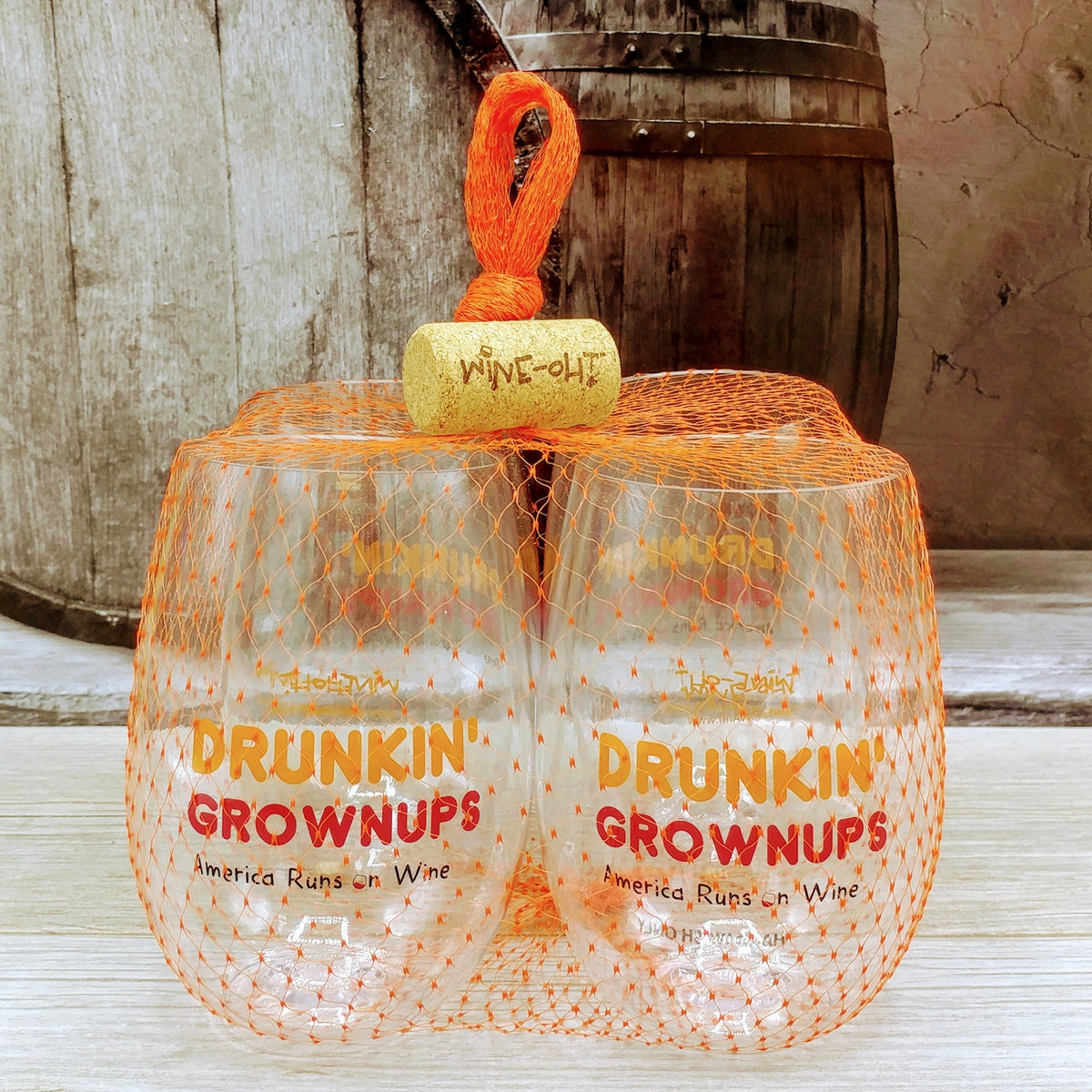 WINE-OH Unbreakable Tritan Plastic Wine Glasses 2 PACK