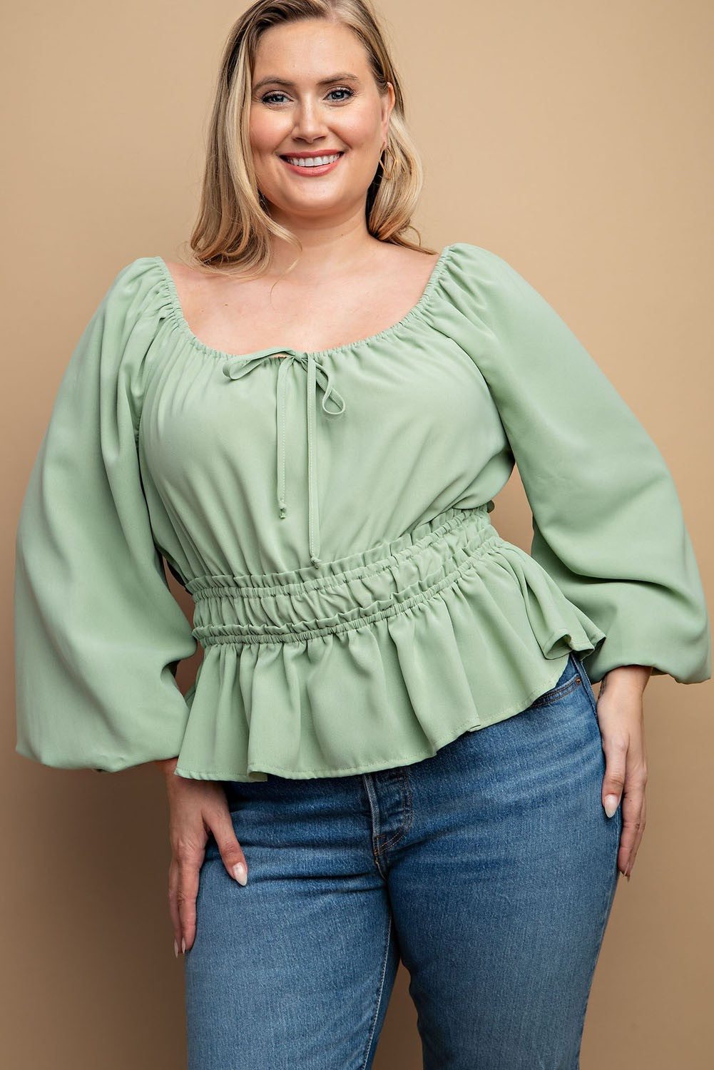 GIGIO Plus Dusty Mint Blouse