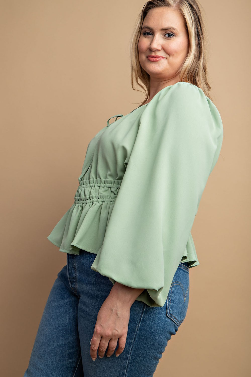 GIGIO Plus Dusty Mint Blouse