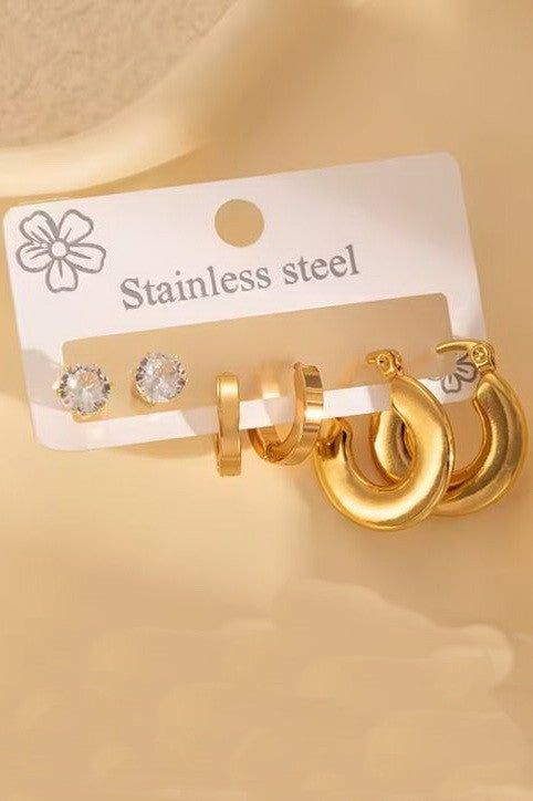 JOSSLYN 18k Stainless Steel Earring Set