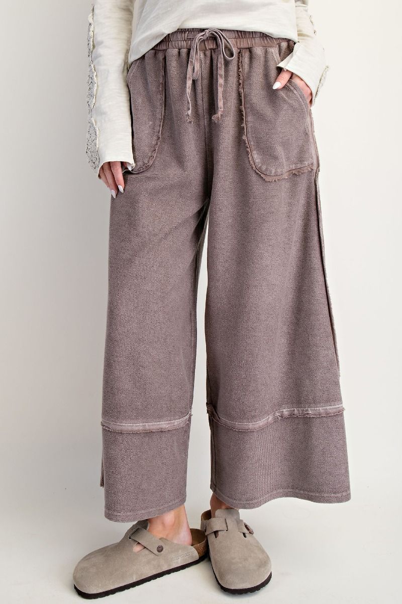 EASEL Terry Knit Palazzo Pants
