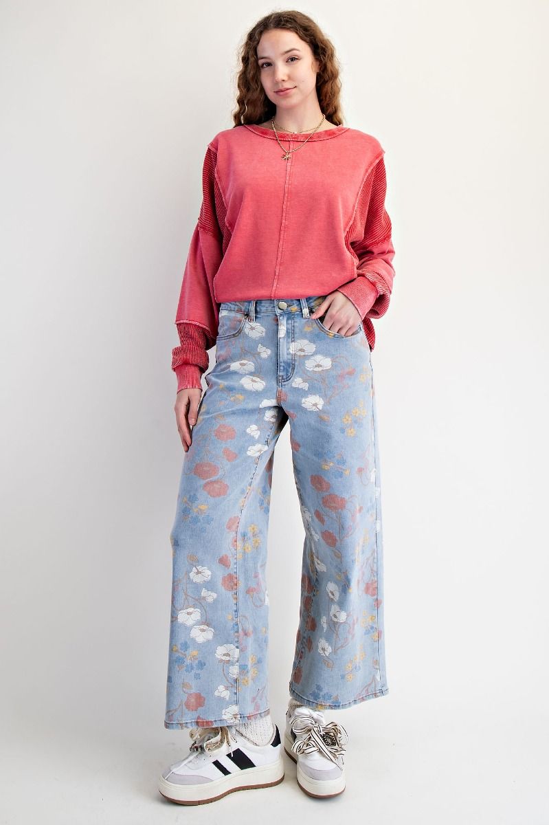 EASEL Plus Thermal Mix Washed Terry Pullover