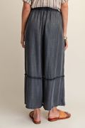EASEL Washed Chambray Palazzo Pants Full Size Run