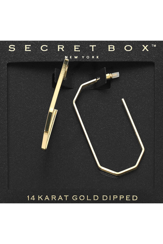 WONA Secret Box 14k Gold Dipped Geometric Hoop Earrings