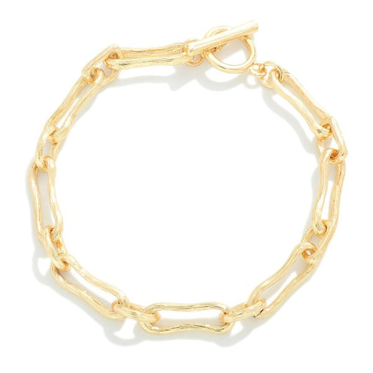 JUDSON Gold Metal Hoop Chain Link Bracelet