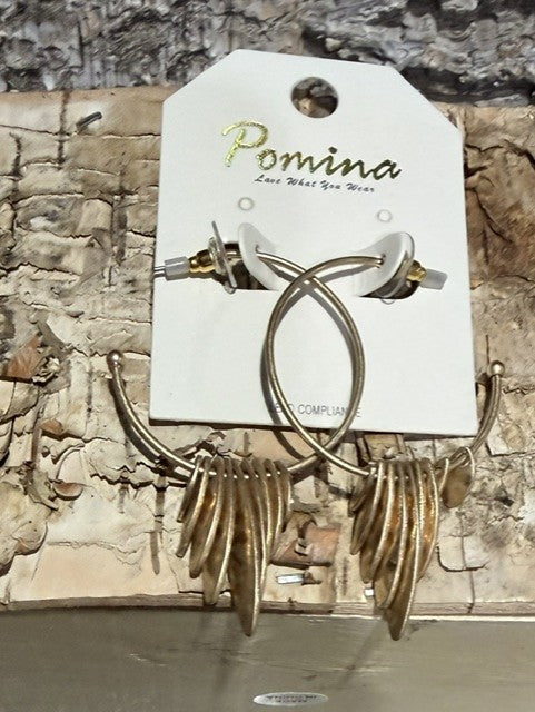 DMC Gold Hoops with Metal Fringe