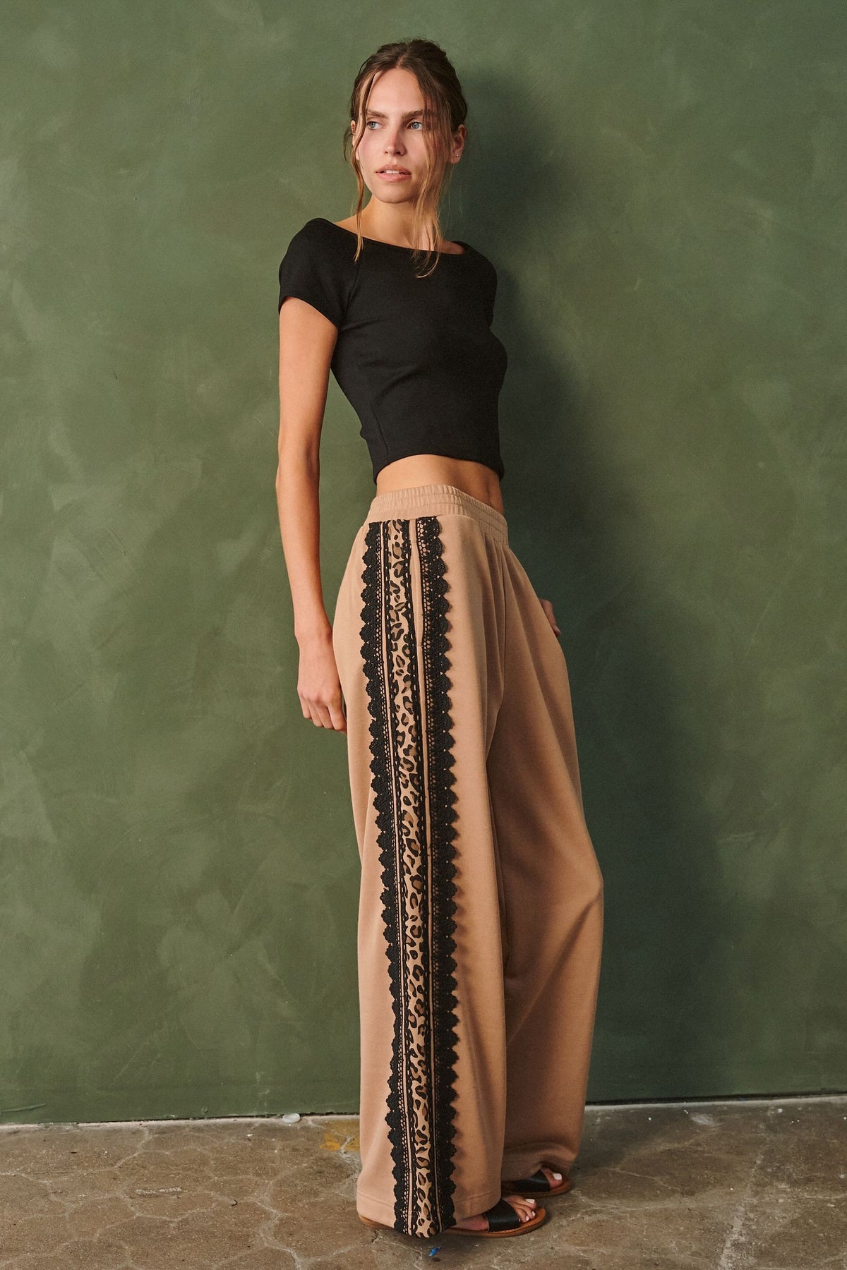 JADE BY JANE Plus Size Lace Side Stripe Pants