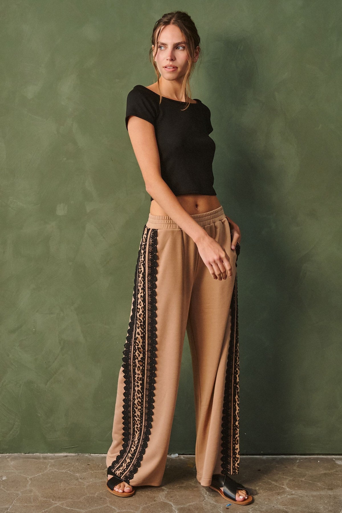 JADE BY JANE Plus Size Lace Side Stripe Pants