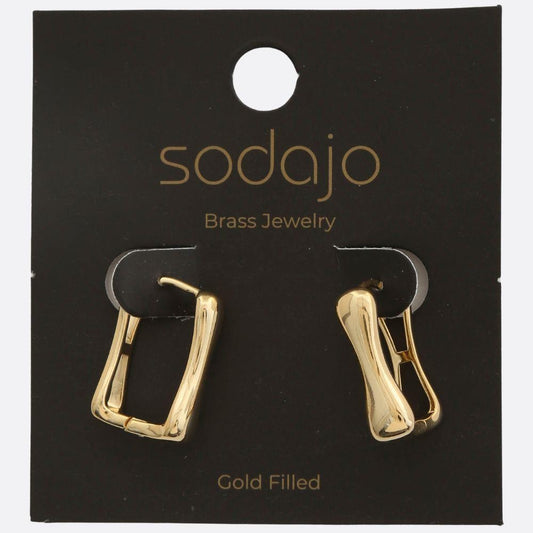 JOBERRY Sodajo Rectangle Shape Gold Filled Earrings
