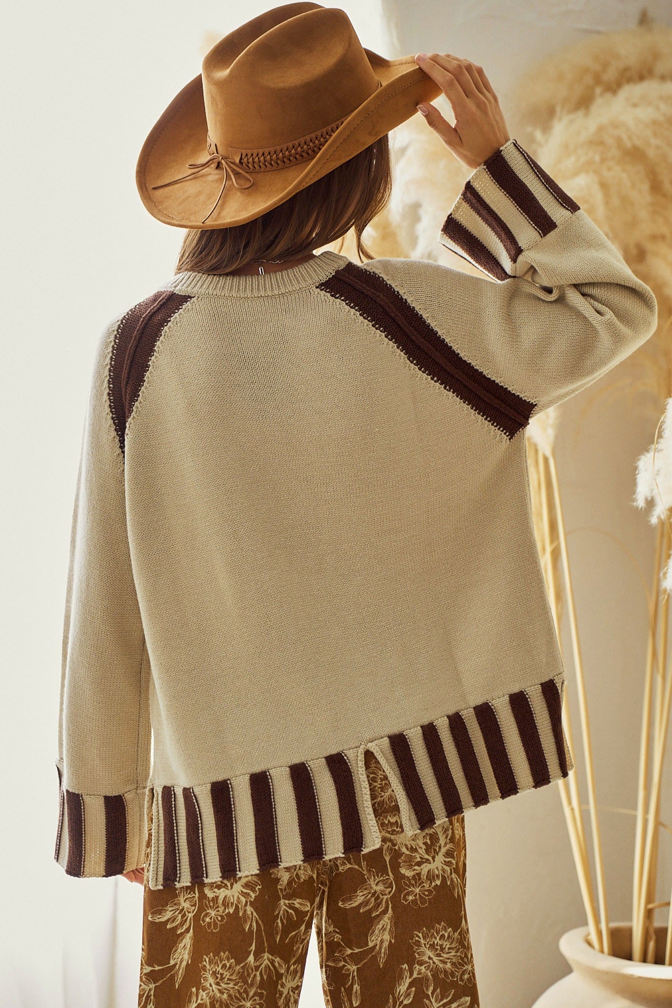 LOVLOV Vintage Relaxed Fit Crew Neck Sweater