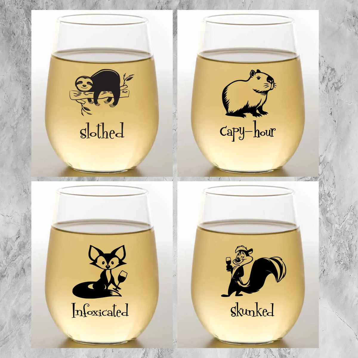 WINE-OH Unbreakable Tritan Plastic Wine Glasses 2 PACK