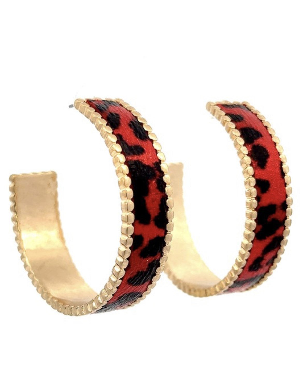 URBANISTA Leopard Print Gold Earrings