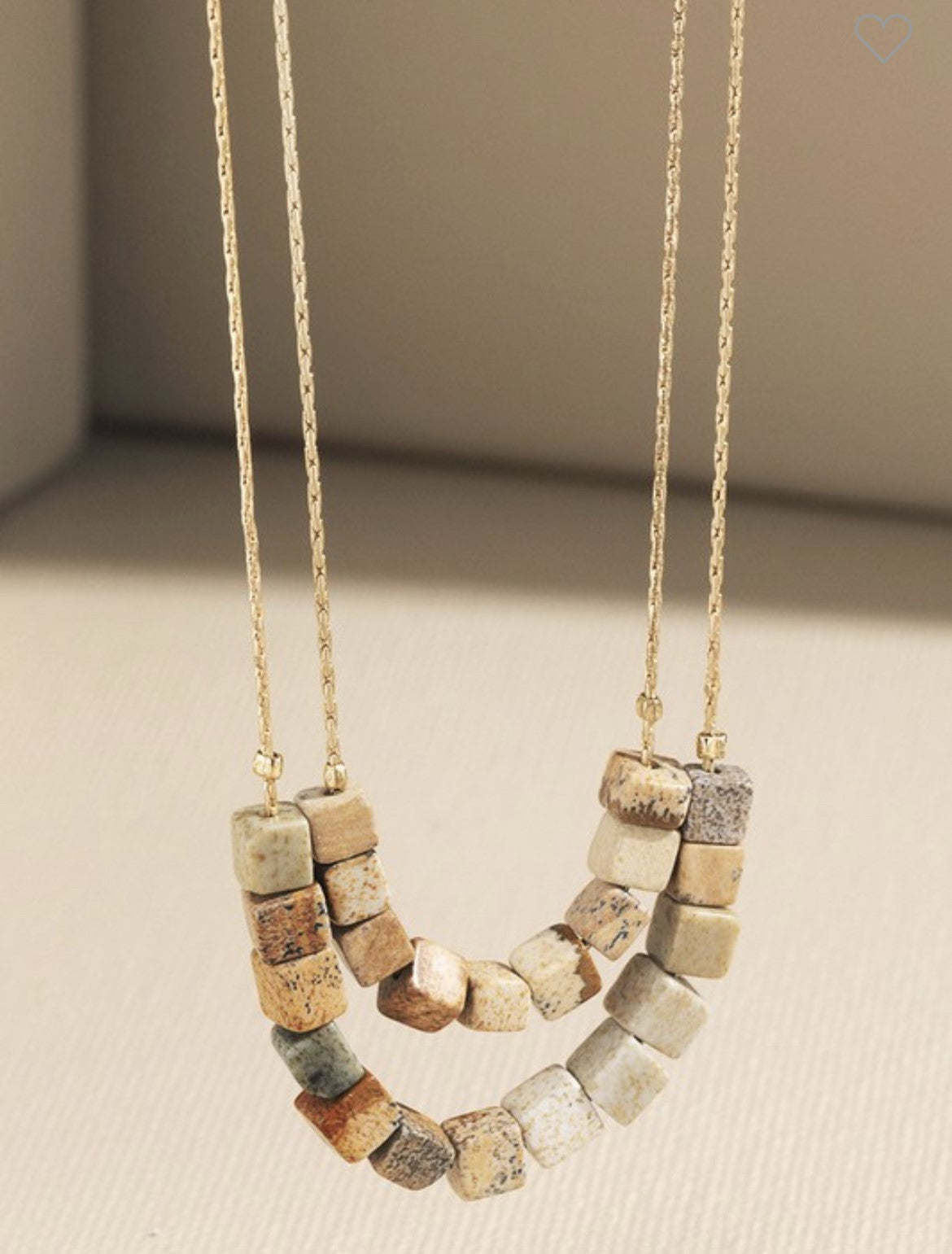 URBANISTA Natural Stone Cube Necklace in 5 Different Colors