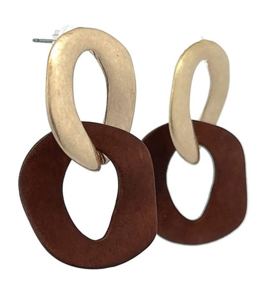 URBANISTA Metal and Wood Earrings