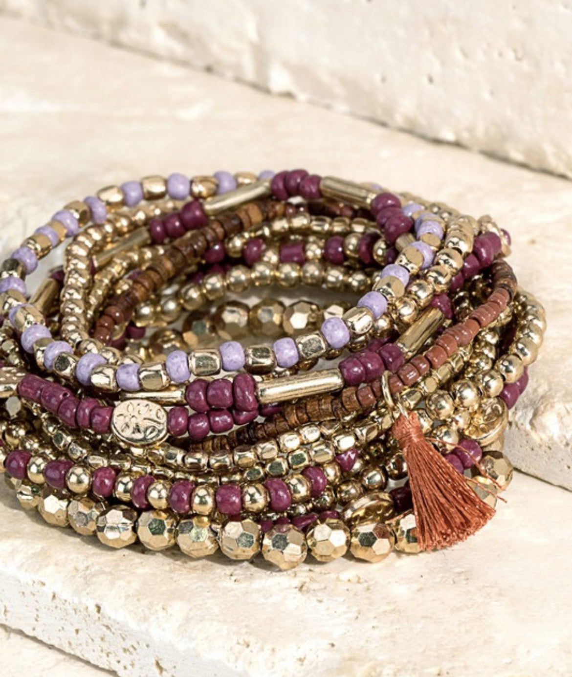 URBANISTA Mixed Bead Stretch Bracelet Set