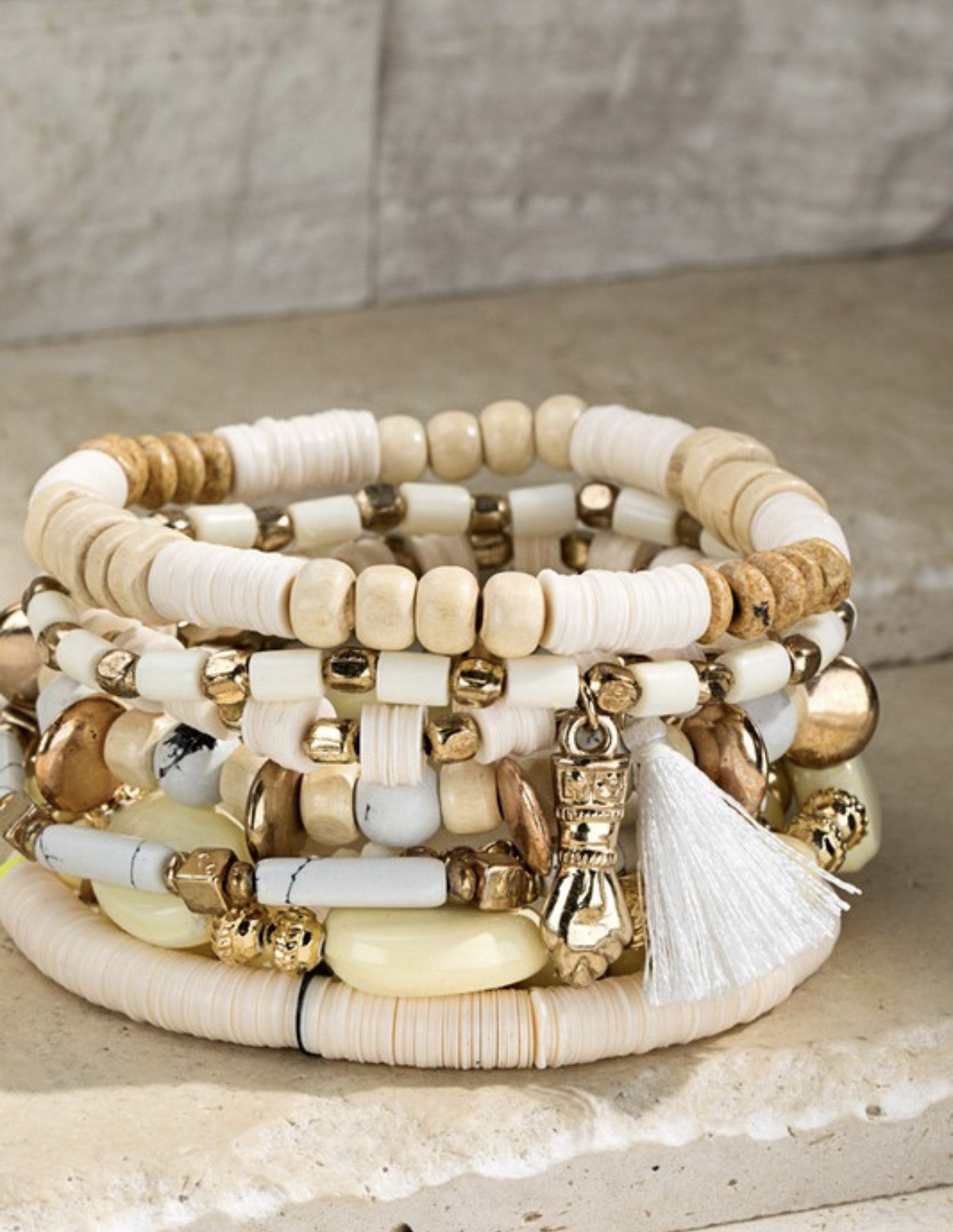 URBANISTA Charm and Bead Bracelet Set