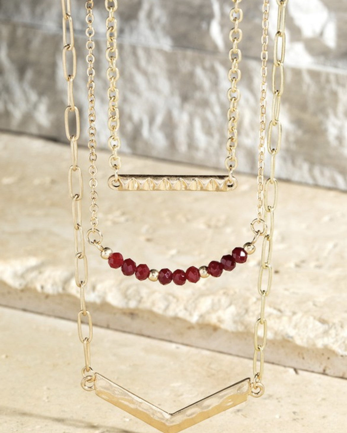 URBANISTA Glass Beads and Trio Necklace