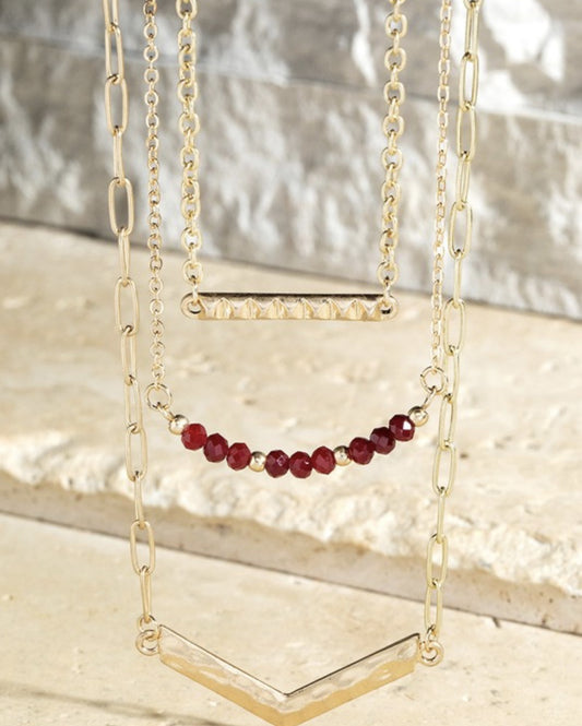 URBANISTA Glass Beads and Trio Necklace