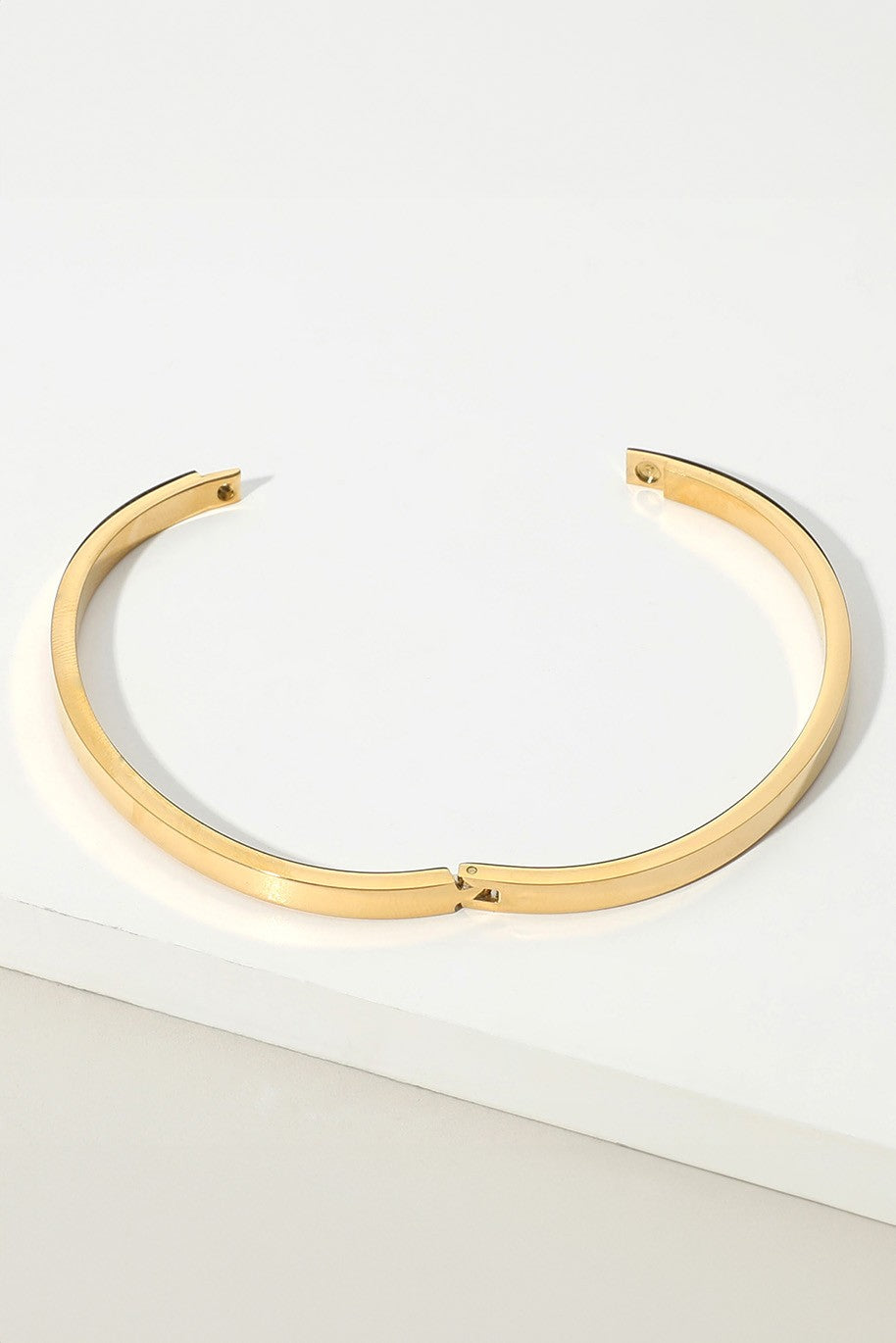 WONA Stainless Steel Hinged Bangle Bracelet