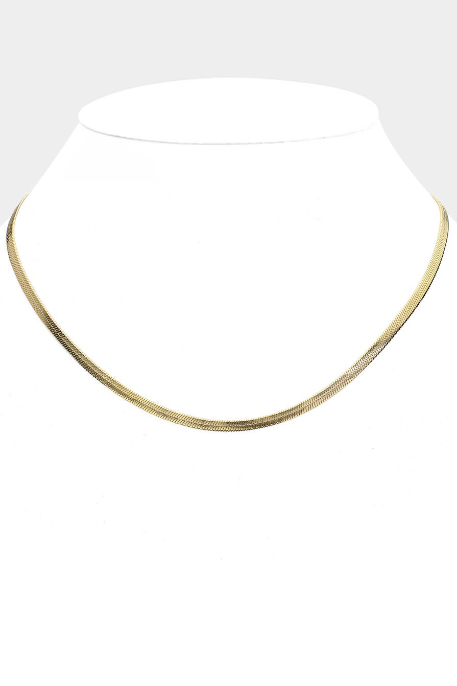 WONA Secret Box Stainless Herringbone Chain Necklace