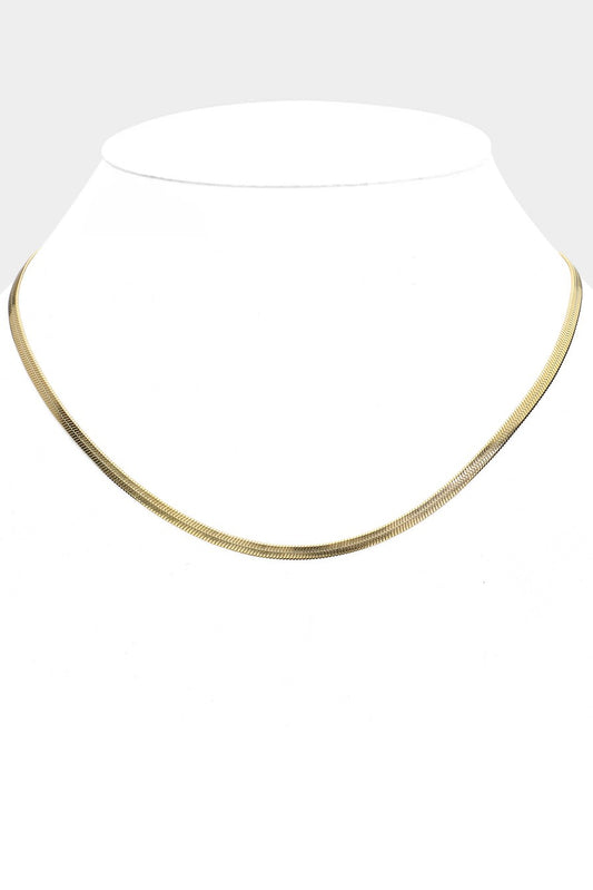WONA Secret Box Stainless Herringbone Chain Necklace