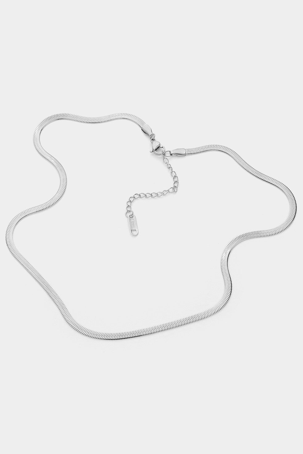 WONA Secret Box Stainless Herringbone Chain Necklace