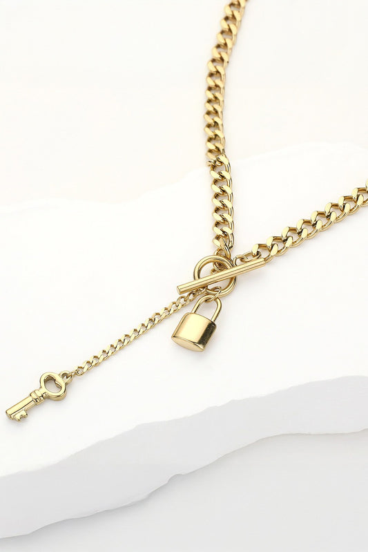 WONA Secret Box Stainless Steel Key Lock Necklace