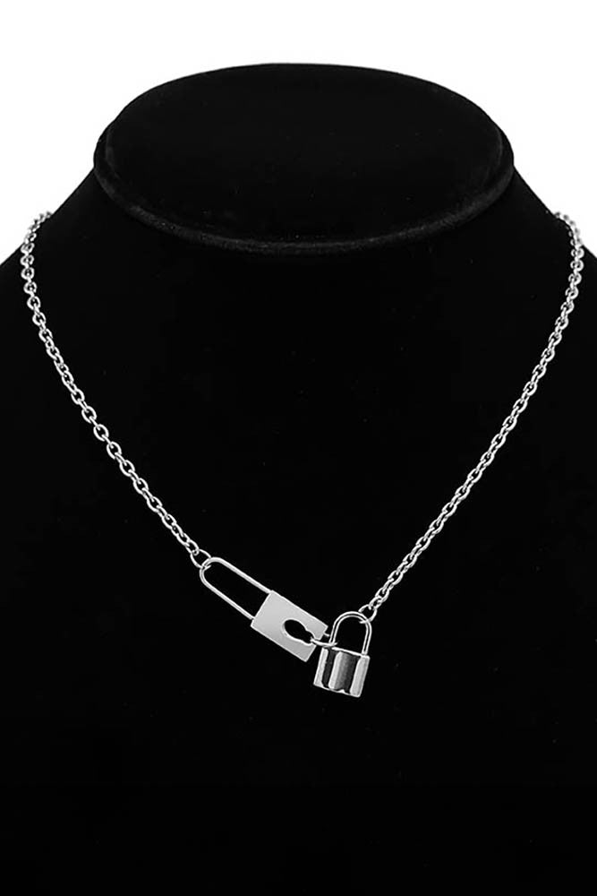 WONA Secret Box Stainless Steel Lock Link Necklace