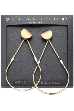 WONA Secret Box 14k Gold Open Teardrop Dangle Earrings