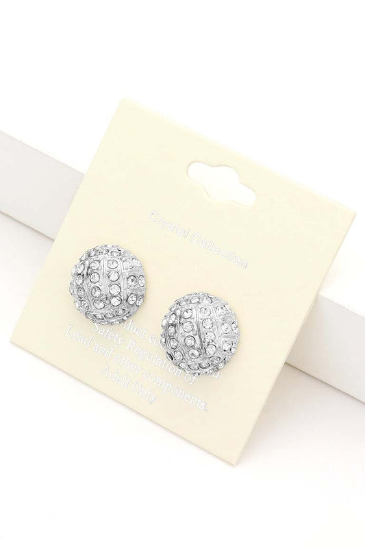WONA Rhinestone Embellished Volleyball Stud Earrings