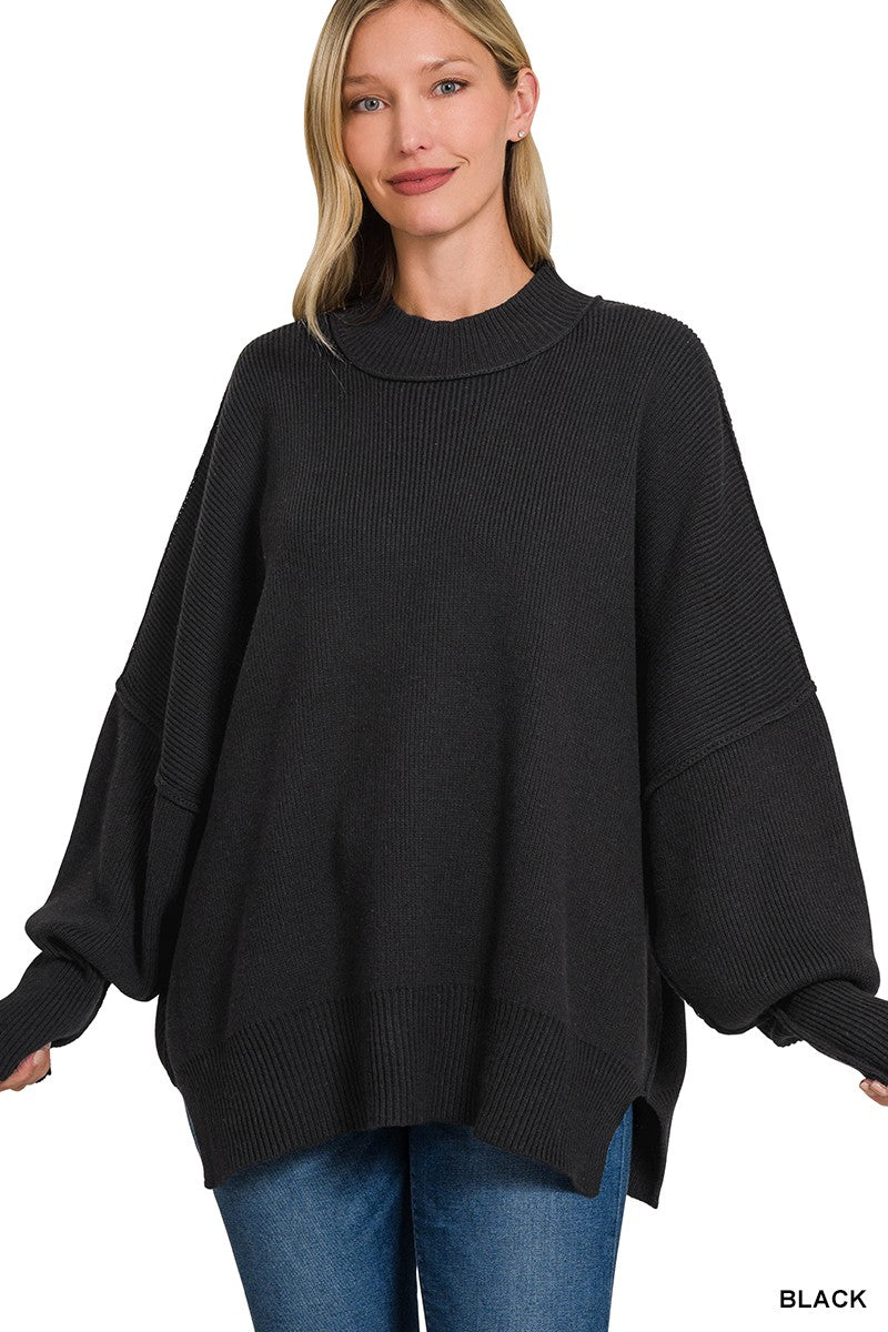 ZENANA Side Slit Oversized Sweater